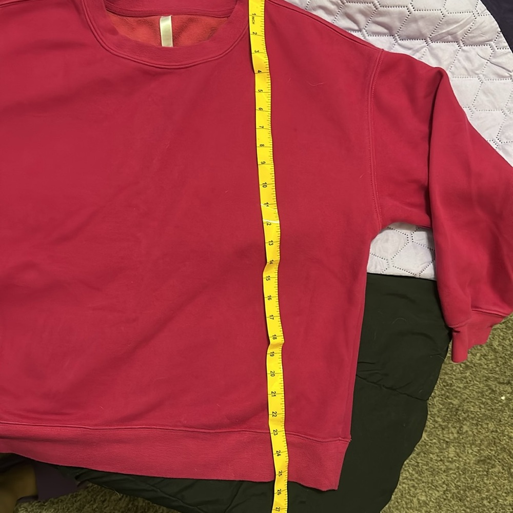 Fabletics Fleece Pullover - Large - Raspberry Red - image 5